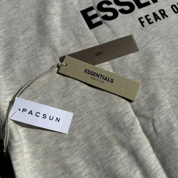 Fear of God Essentials Hoodie Grey Light Oatmeal Size Medium - Picture 7 of 12